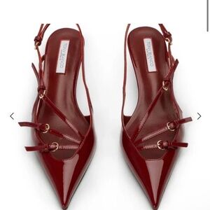 TONY BIANCO Koko Kitten Heel Bordeaux Patent Size 9.5 Strappy Slingback Sold Out